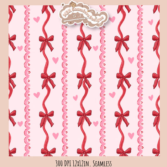 Coquette Valentine Stripes Seamless Pattern // Assorted Colorways