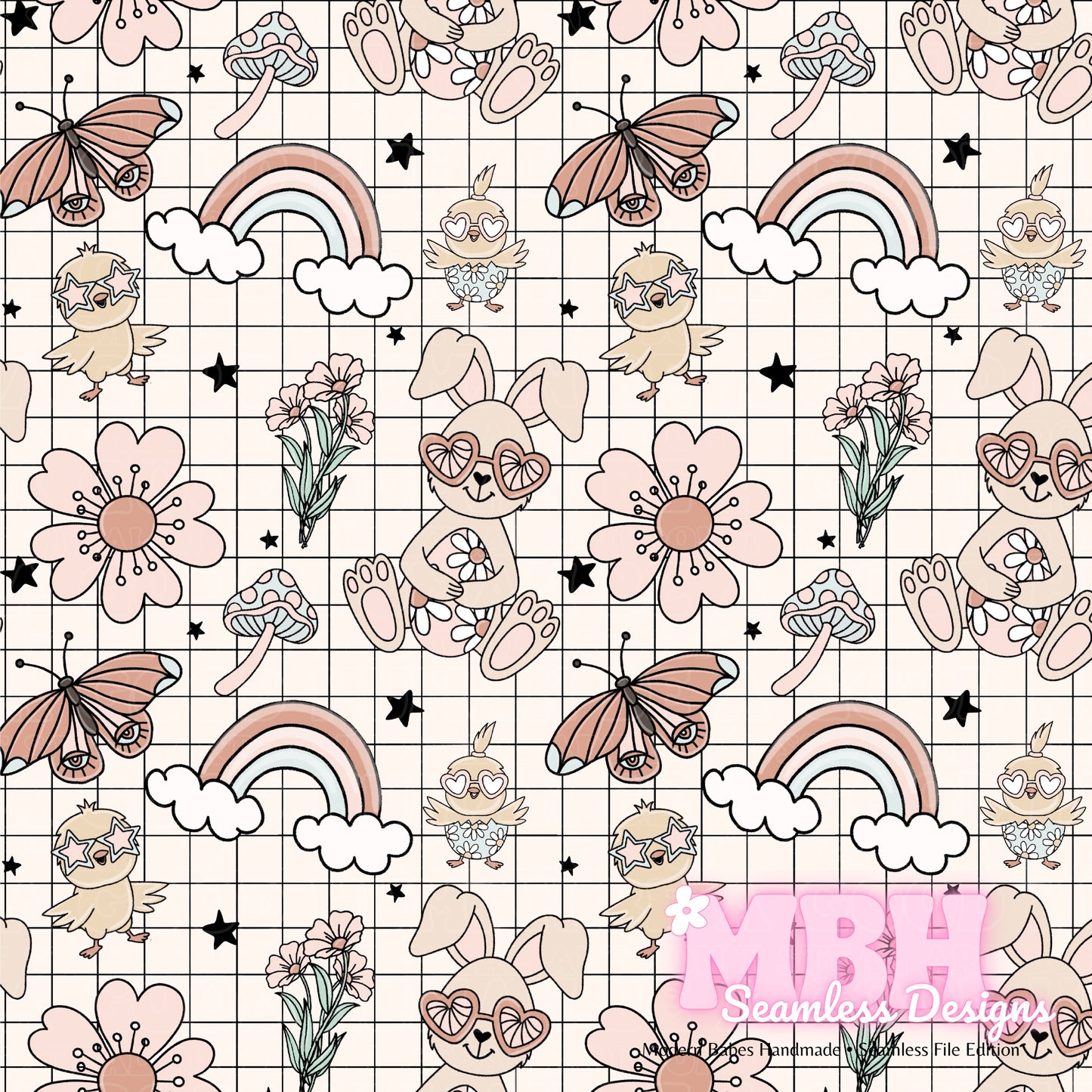 GRID Easter Vibes Seamless Pattern Multiple Colorways