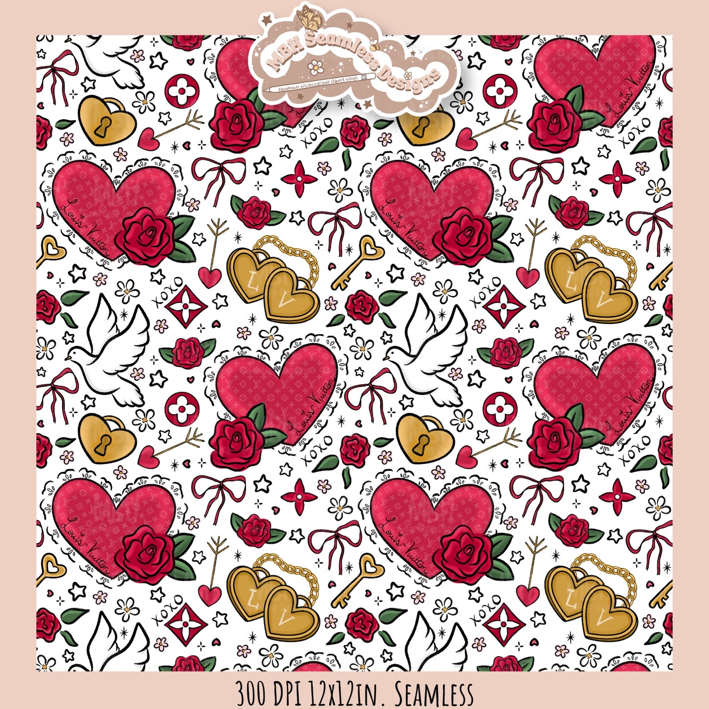 Boujee Romance Seamless Pattern //MULTIPLE COLORWAY OPTIONS