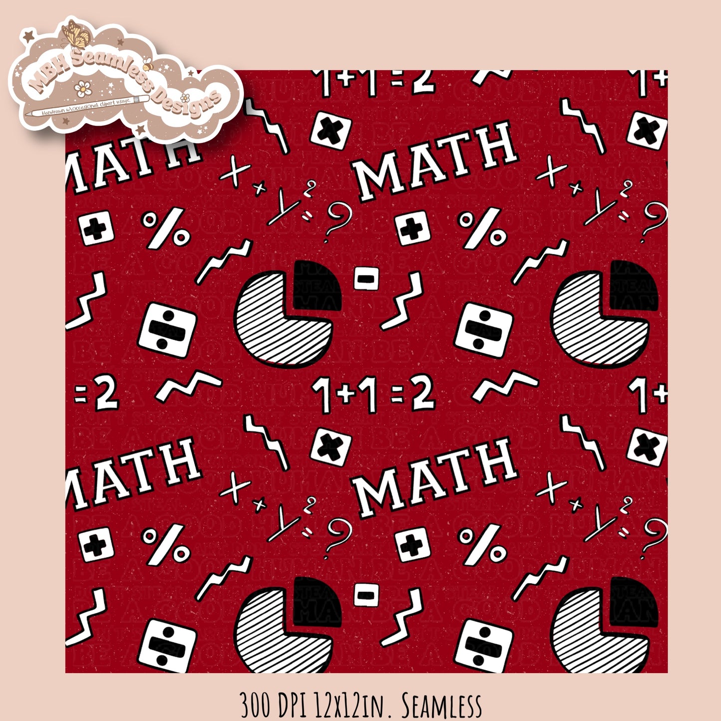 Math Seamless Pattern • Multiple Colorway Options