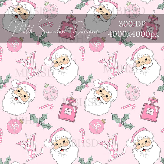 Pink Boujee Christmas Seamless Pattern