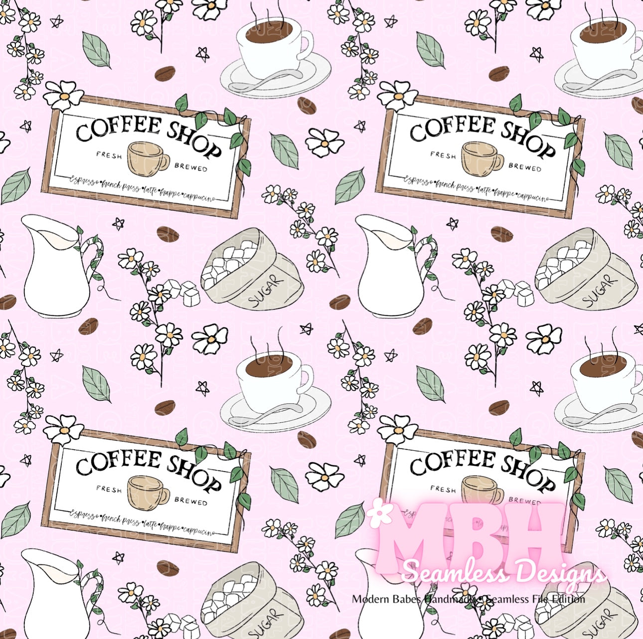 Boho Coffee Seamless Pattern