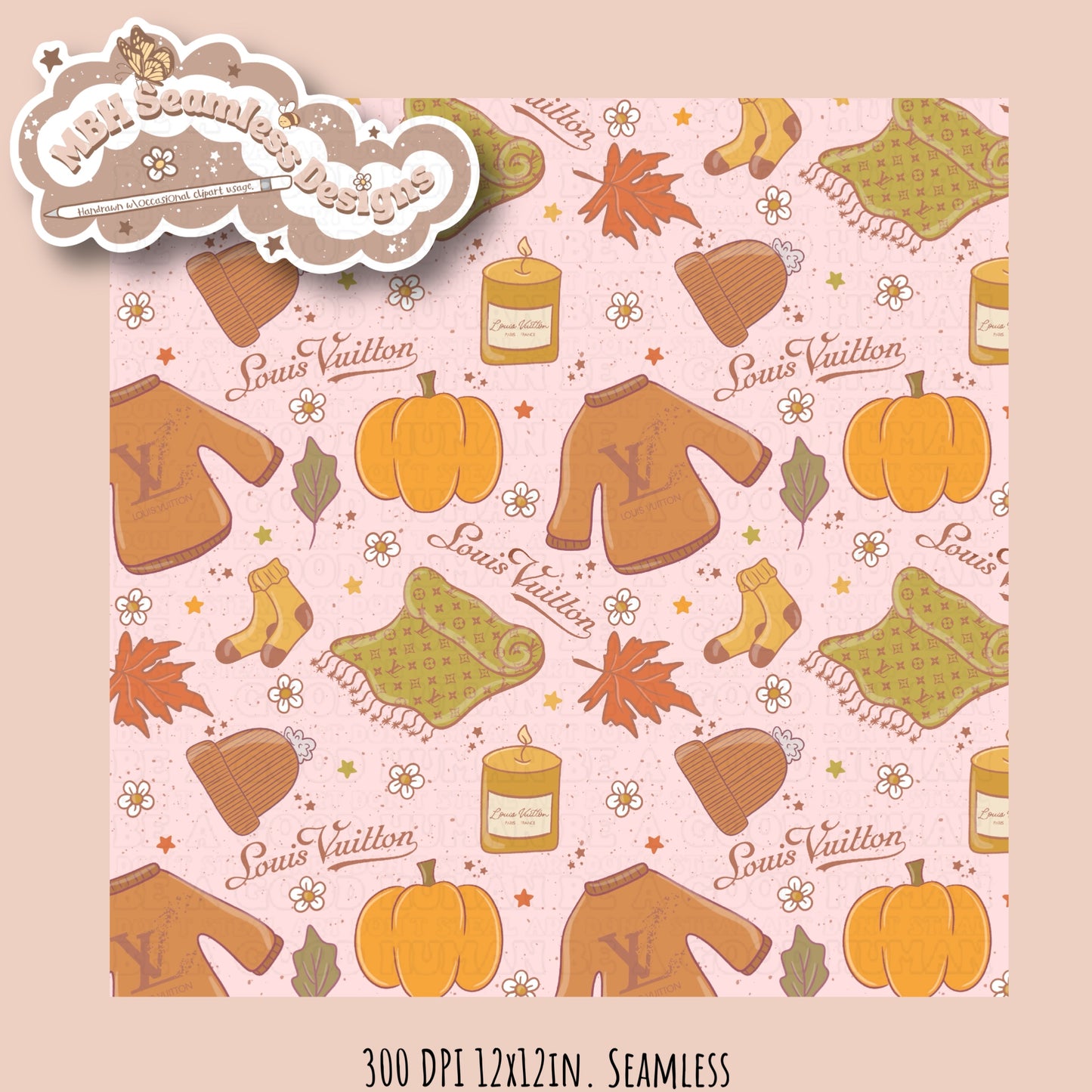 Boujee Cozy Autumn Seamless Pattern