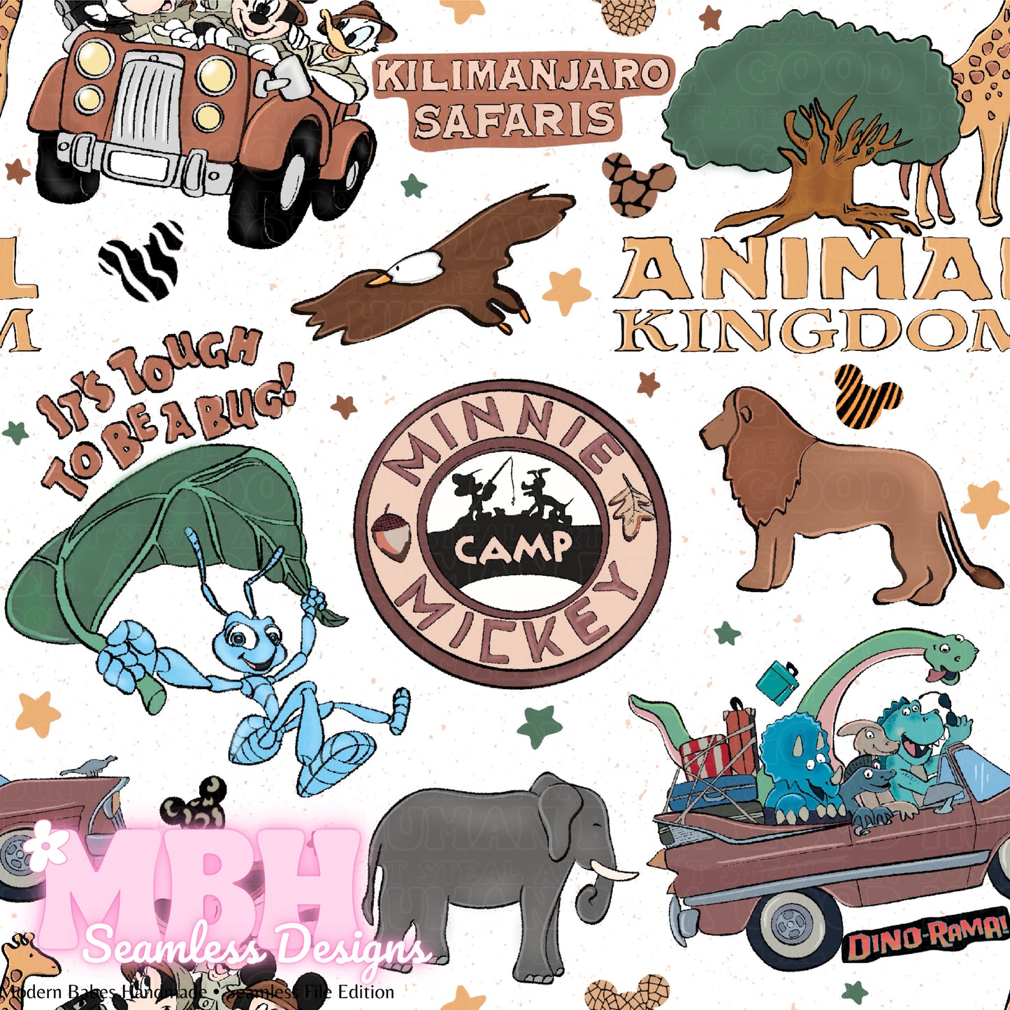 Neutral Animal Kingdom Seamless Pattern MULTIPLE COLORWAYS