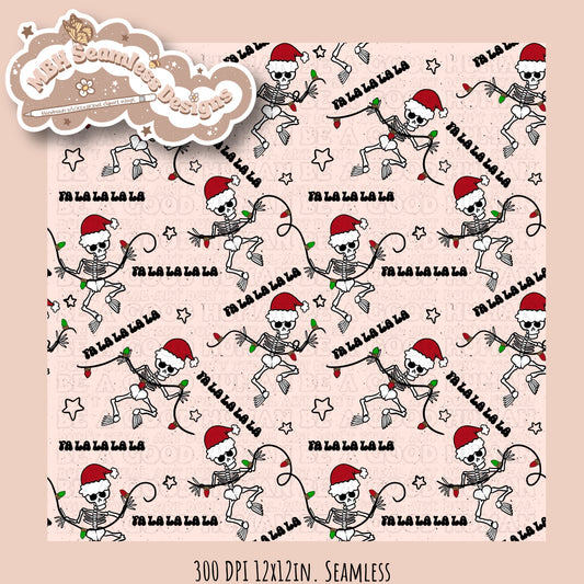 Falalalala Skeletons Seamless & PNG MULTIPLE COLORWAYS