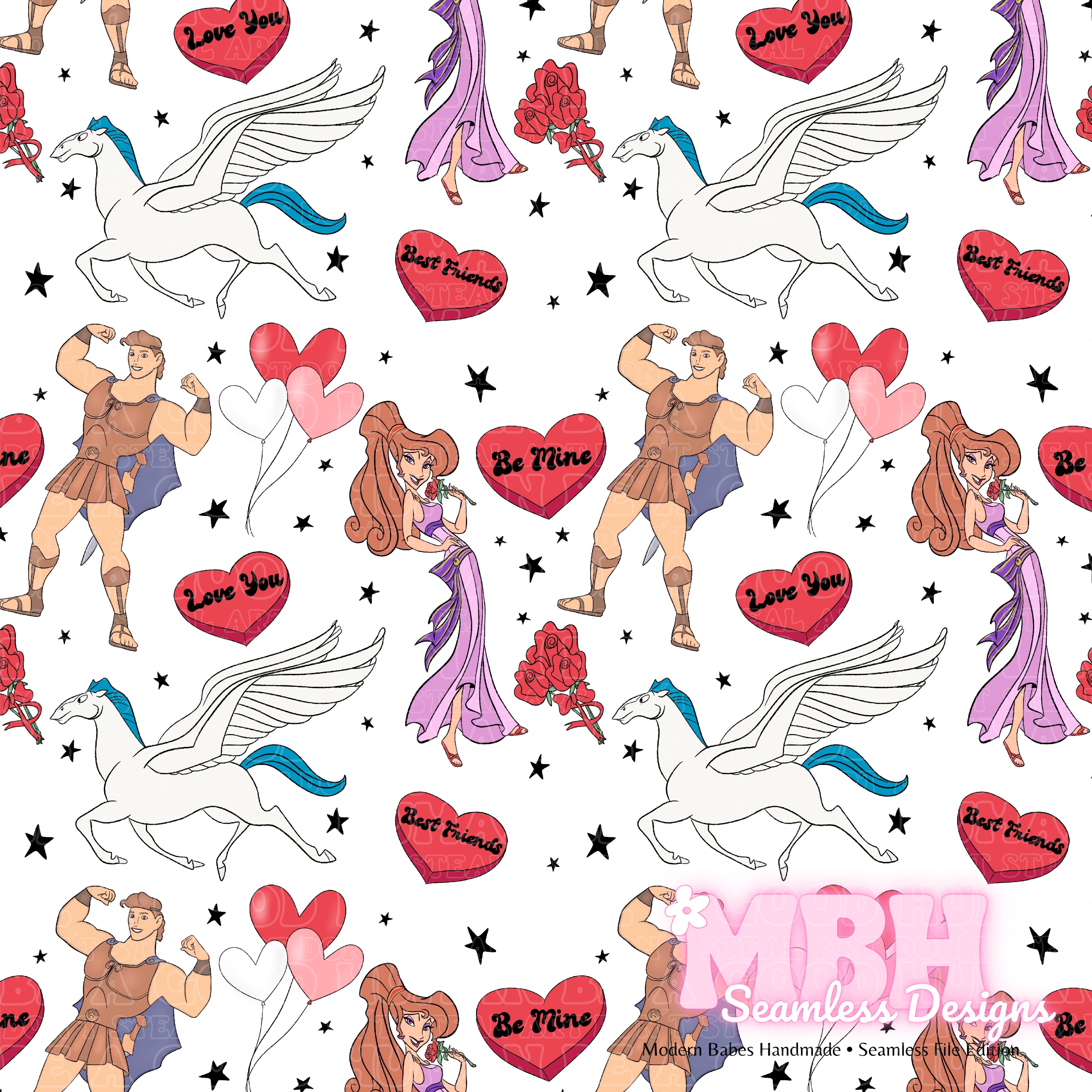 Hercules Pattern Hercules Valentine Assorted Colorways Seamless Pattern – MBH Seamless ...