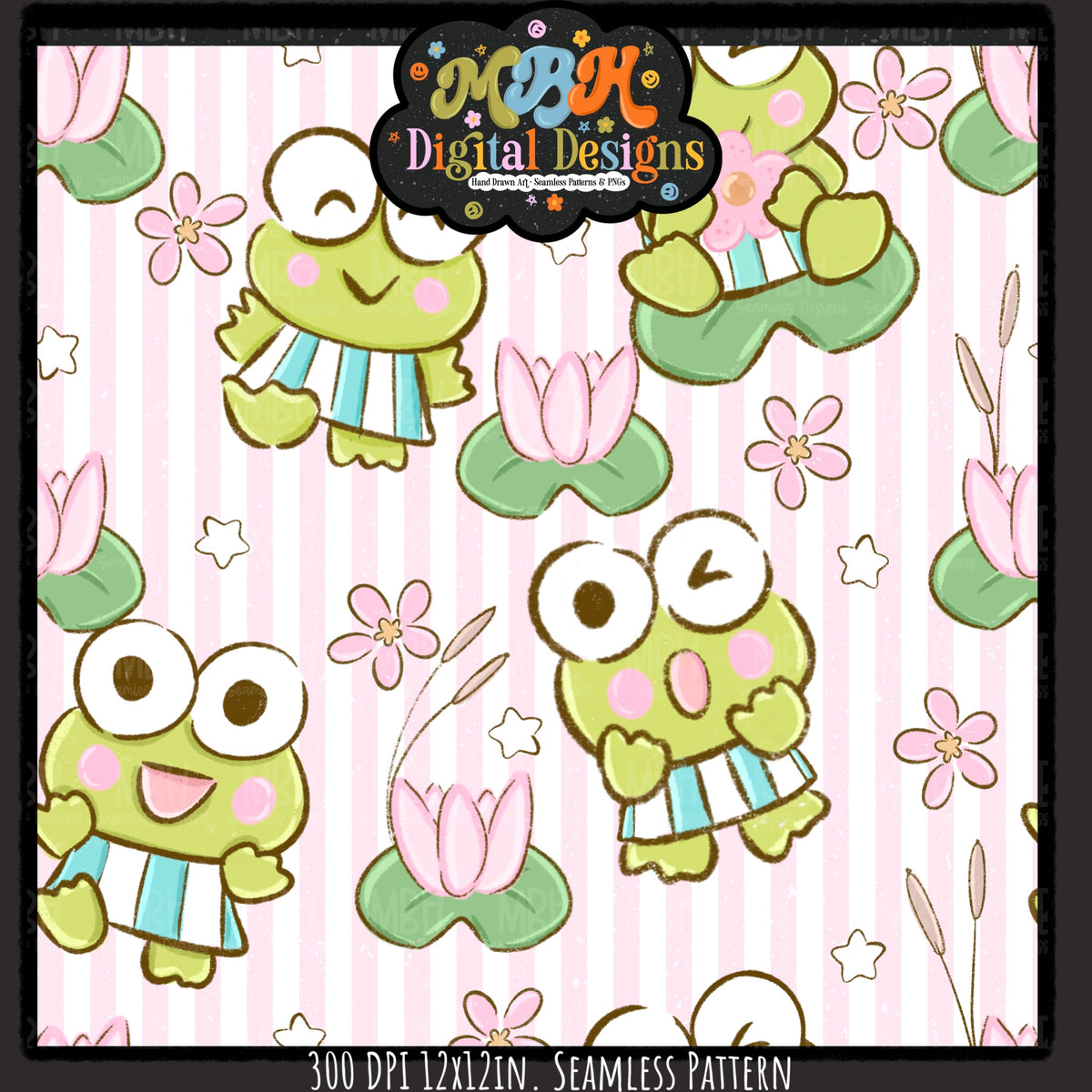 Hextober Day 5 • Frog Seamless Pattern // PNG // MULTIPLE COLORWAYS (Hextober files are not available in drives.)