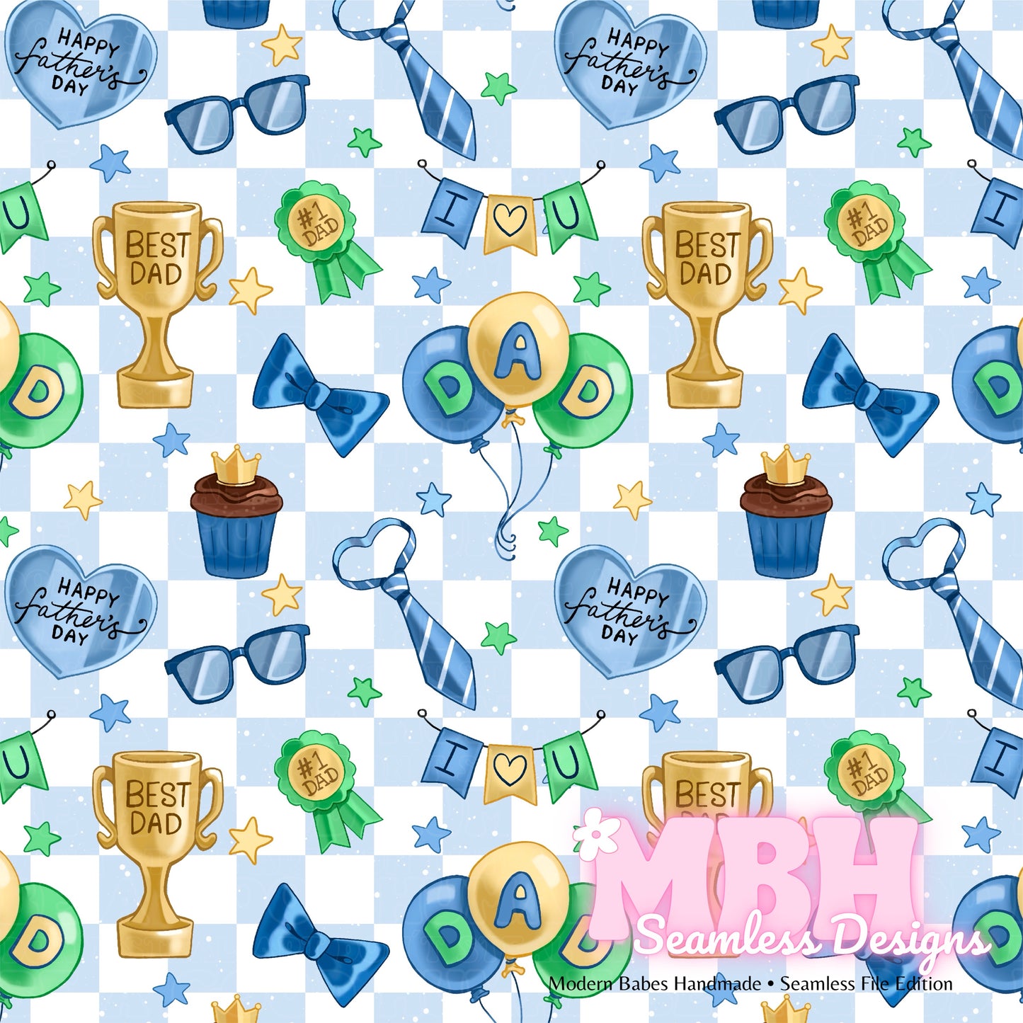 Father’s Day Seamless Pattern MULTIPLE COLORWAYS