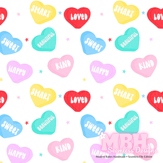 Starry Convo Hearts 2 Colors Seamless Patterns