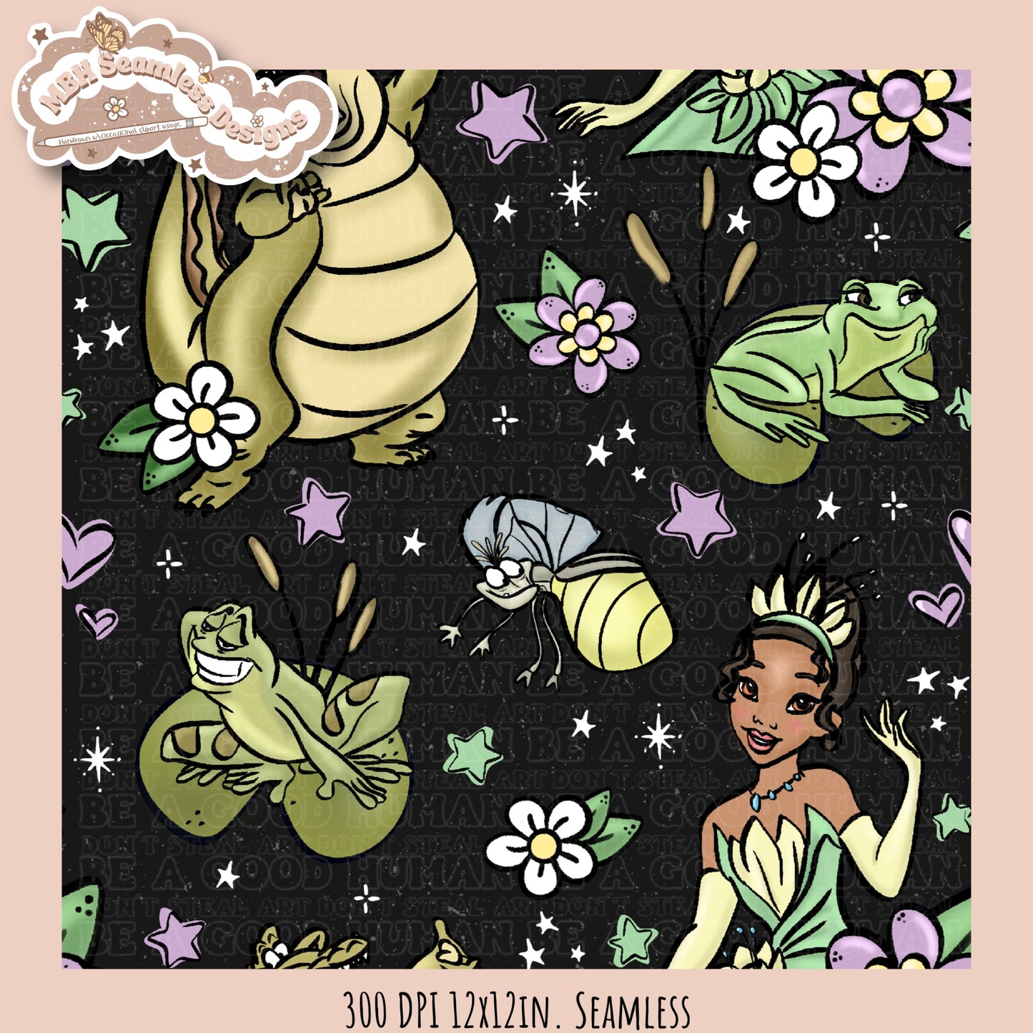 Tiana & Friends Seamless Pattern & PNG