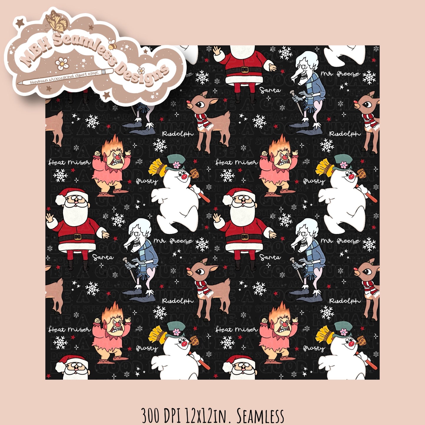 Classic Christmas Seamless Pattern & PNG MULTIPLE COLORWAYS