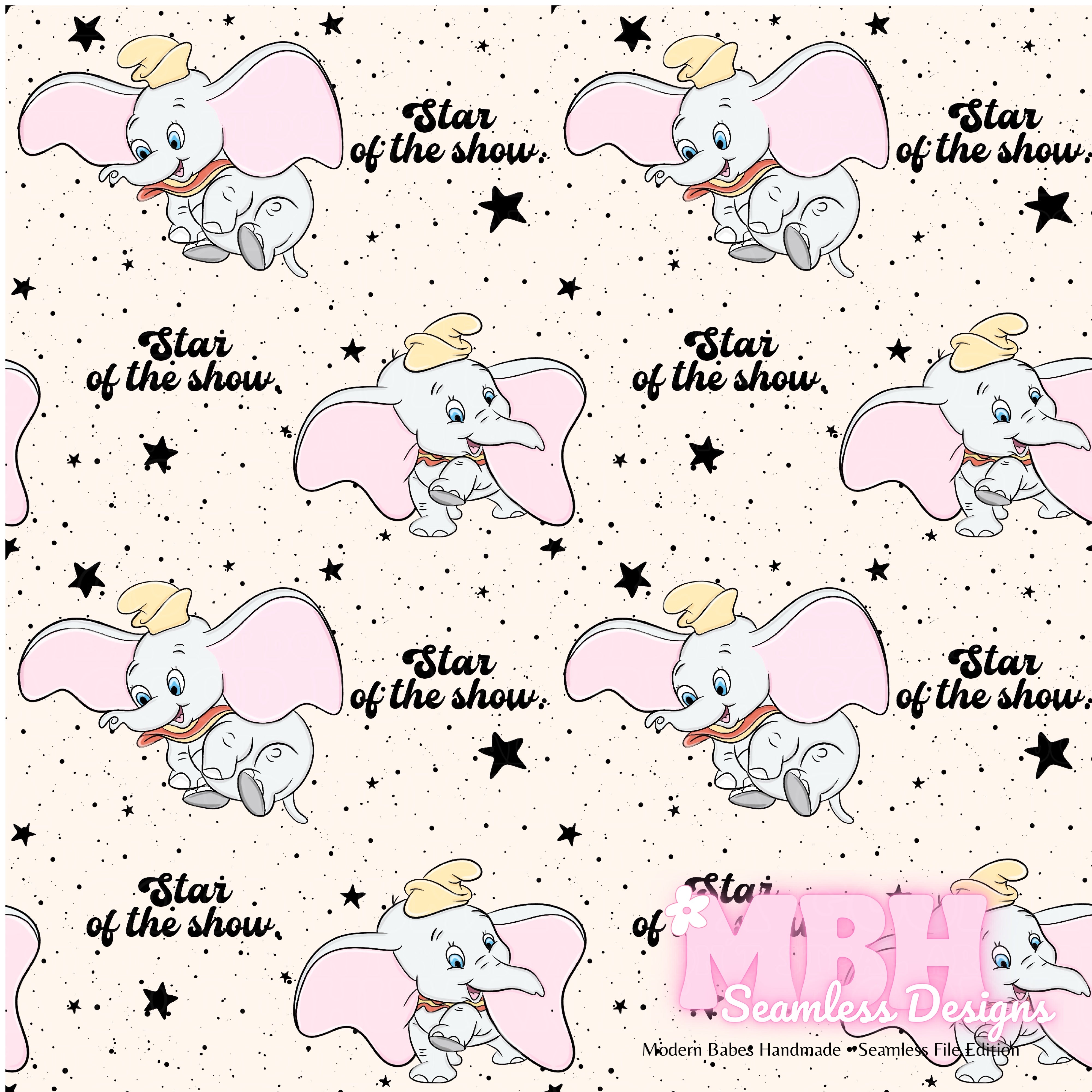 Dumbo Star ASSORTED COLORWAYS Seamless Pattern – MBH Seamless Designs