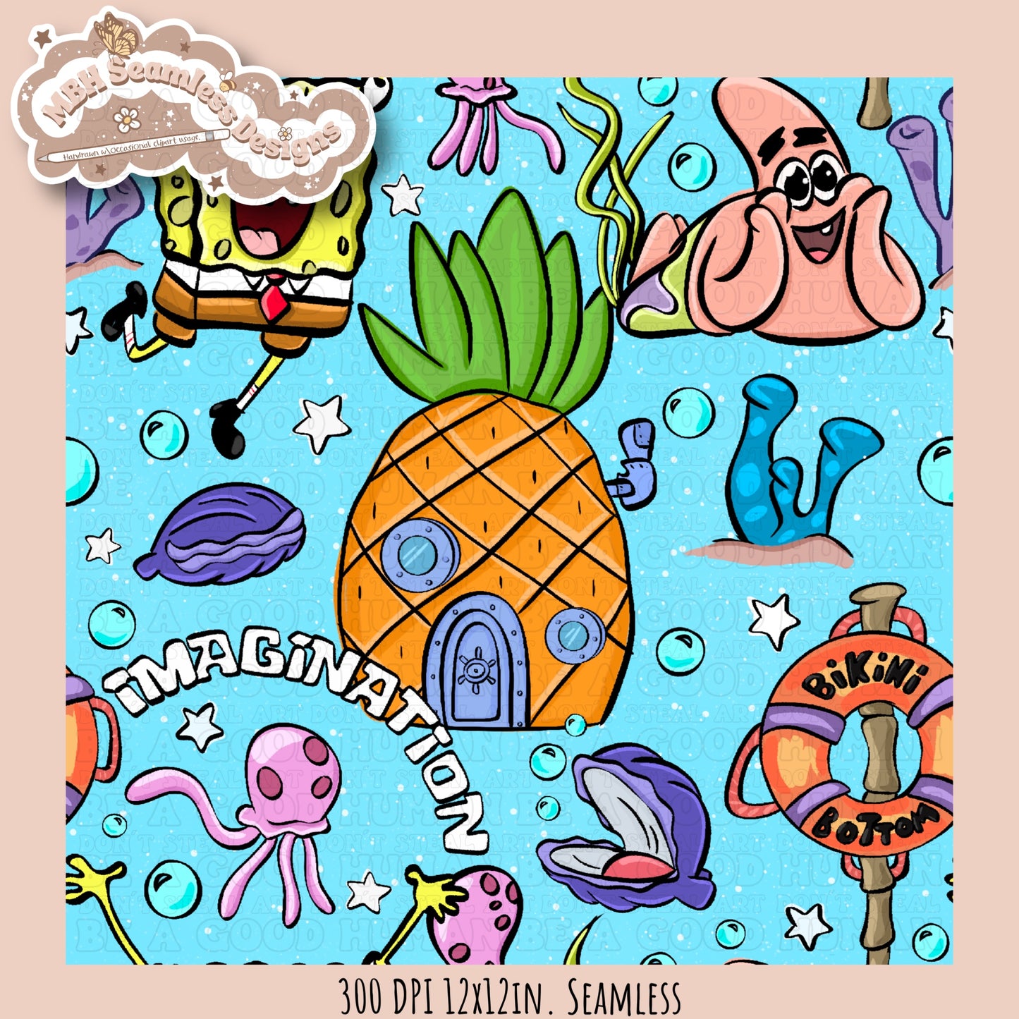 SquarePants Imagination Seamless Pattern MULTIPLE COLORWAYS