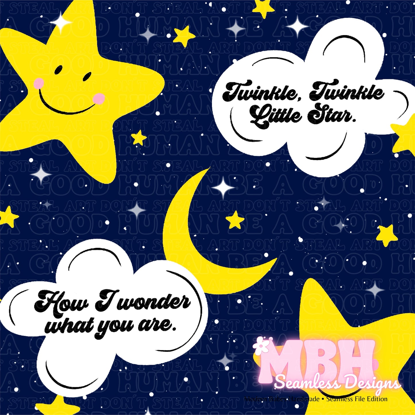 Twinkle Twinkle Little Star Seamless Pattern