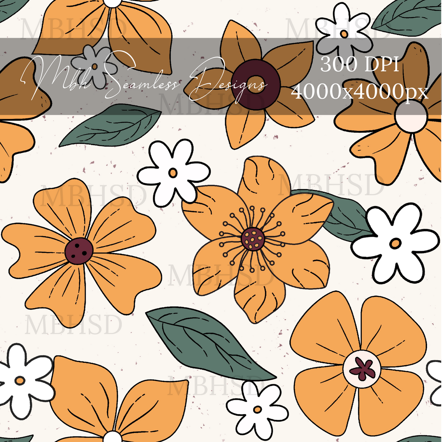 Vintage Golden Floral Seamless Pattern