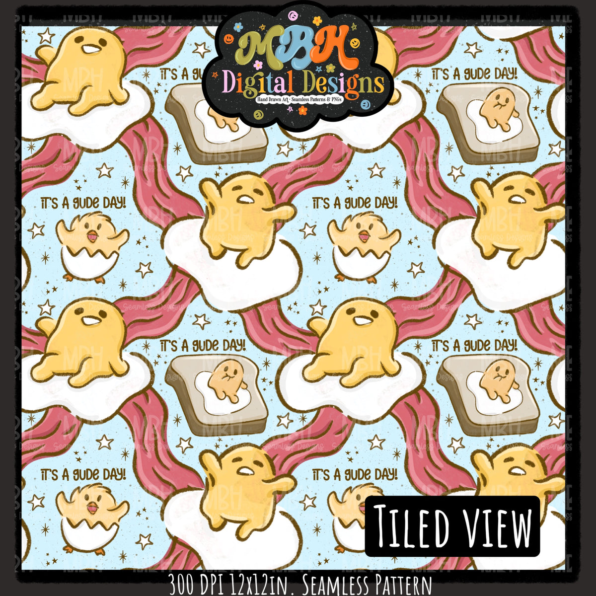 Gude Day Seamless Pattern // PNG // Assorted Colorways