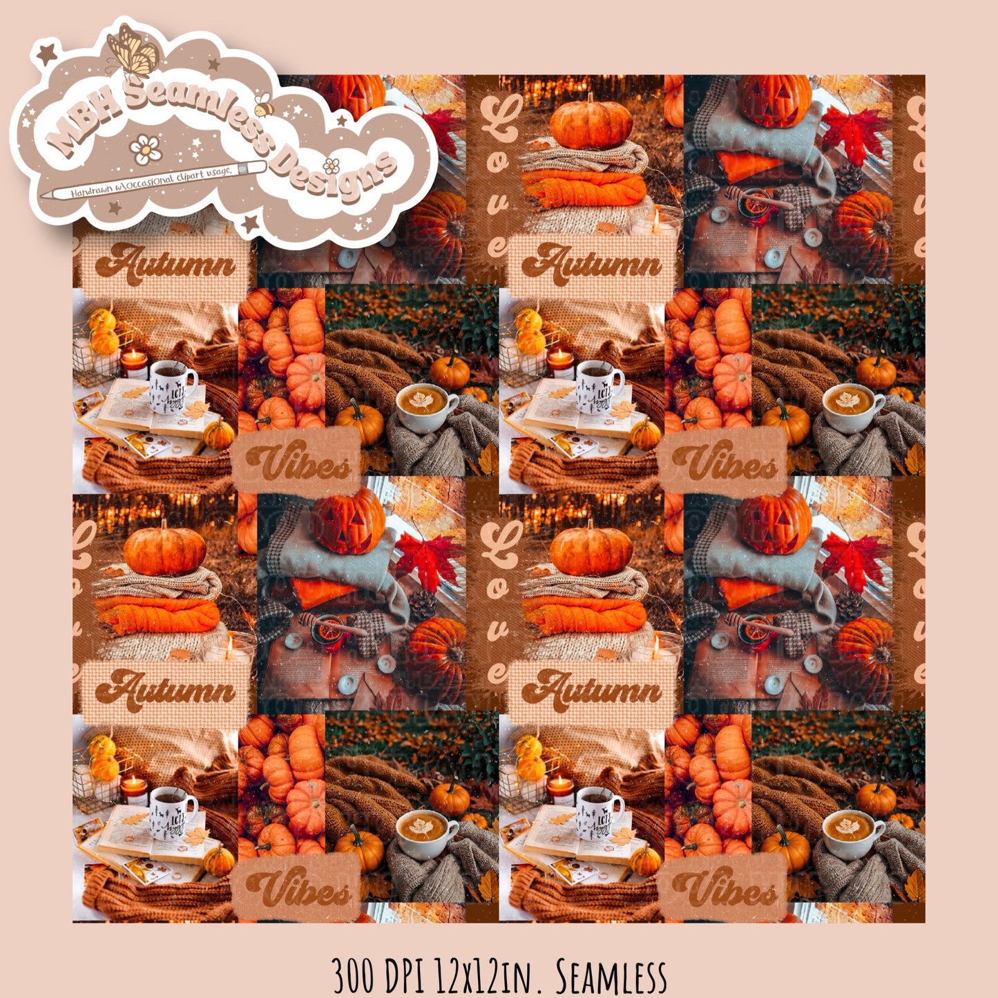 Autumn Vibes Collage Seamless