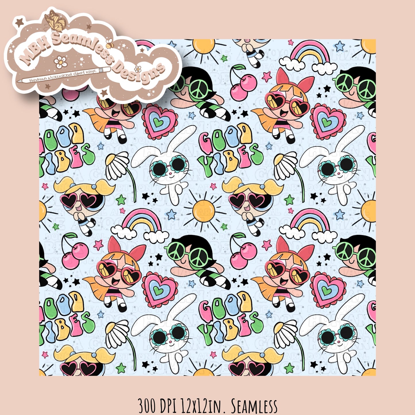 Good Vibes PPG Seamless Pattern MULTIPLE COLORWAYS