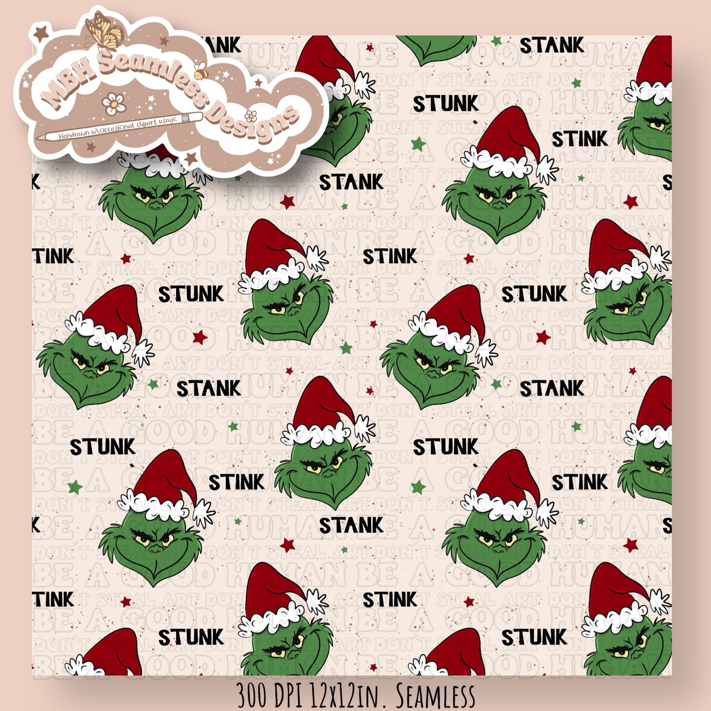 Stink Stank Stunk ASSORTED COLORS Seamless Pattern