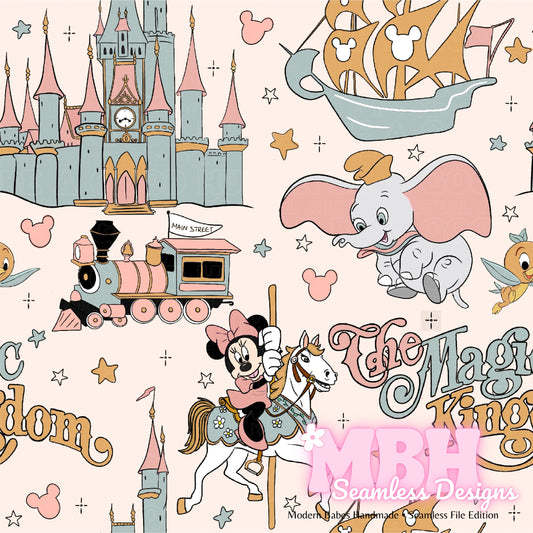 Boho Magic Place Seamless Pattern & PNG MULTIPLE COLORWAYS