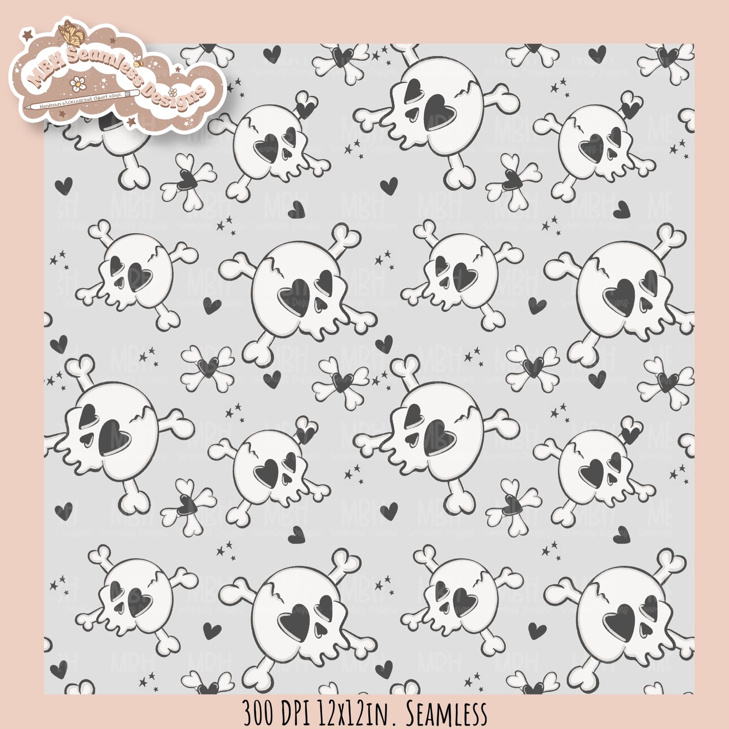 Hextober 25 • Bones Seamless Pattern // Multiple Colorway Option
