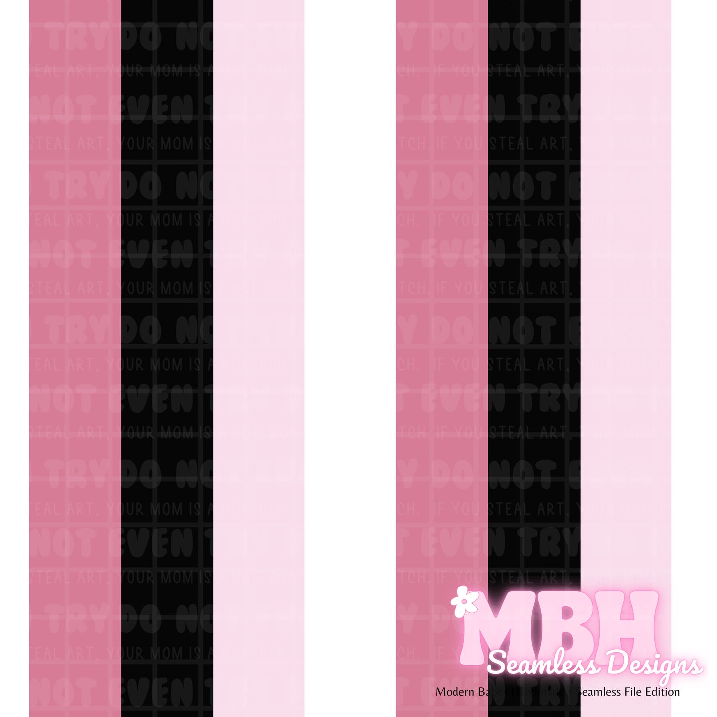 Valentines Day Floral & Stripes Seamless Pattern