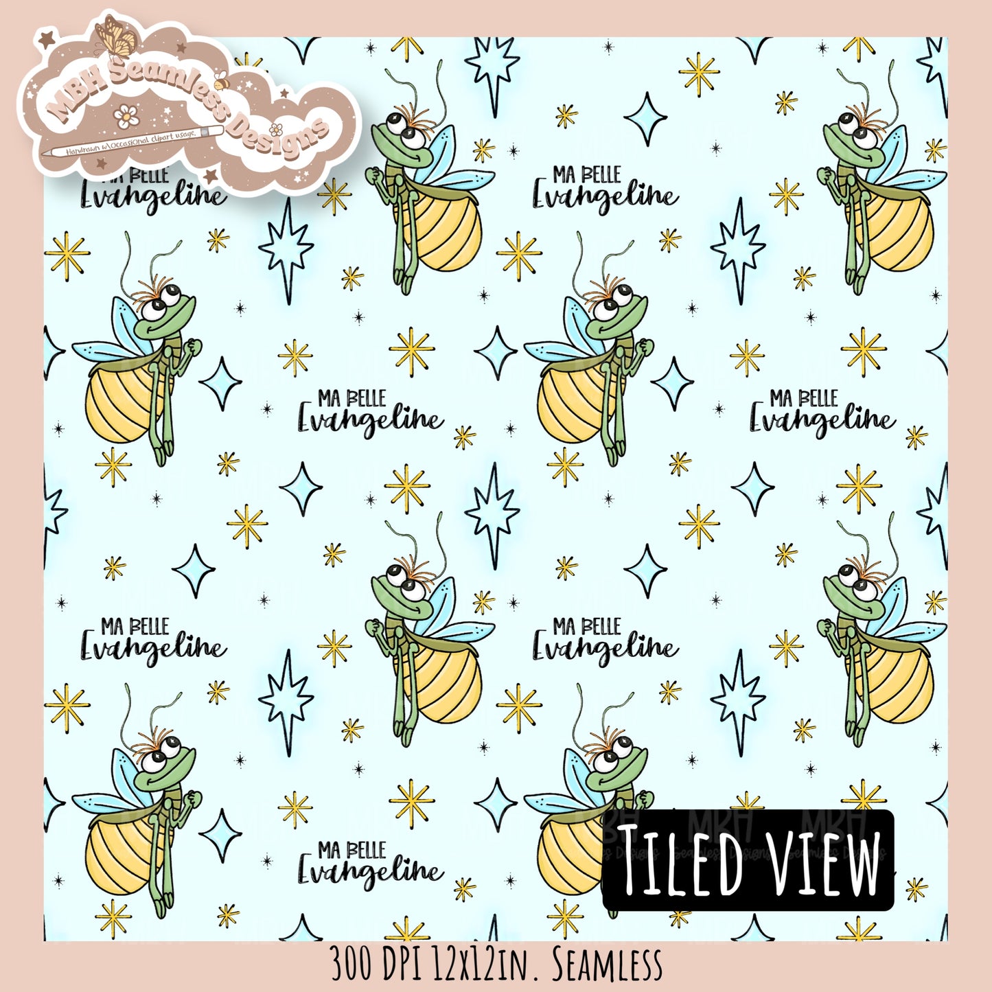 Ray & Evangeline Seamless Pattern // PNG • Multiple Colorway Options