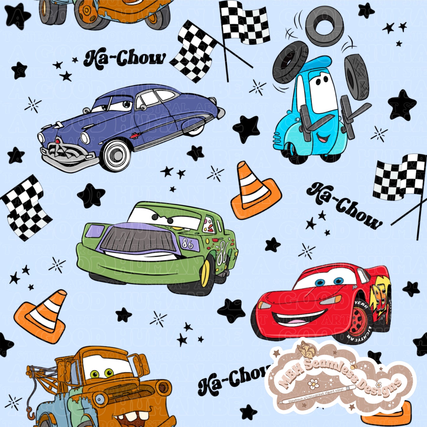 Cars Seamless Pattern & PNG MULTIPLE COLORWAYS