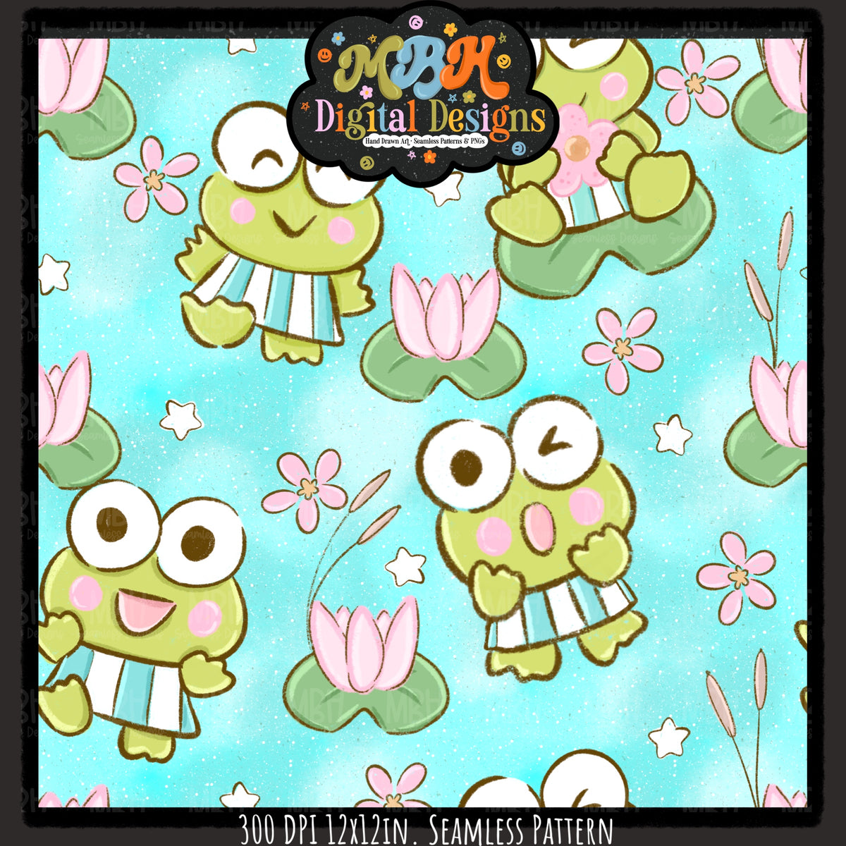 Hextober Day 5 • Frog Seamless Pattern // PNG // MULTIPLE COLORWAYS (Hextober files are not available in drives.)
