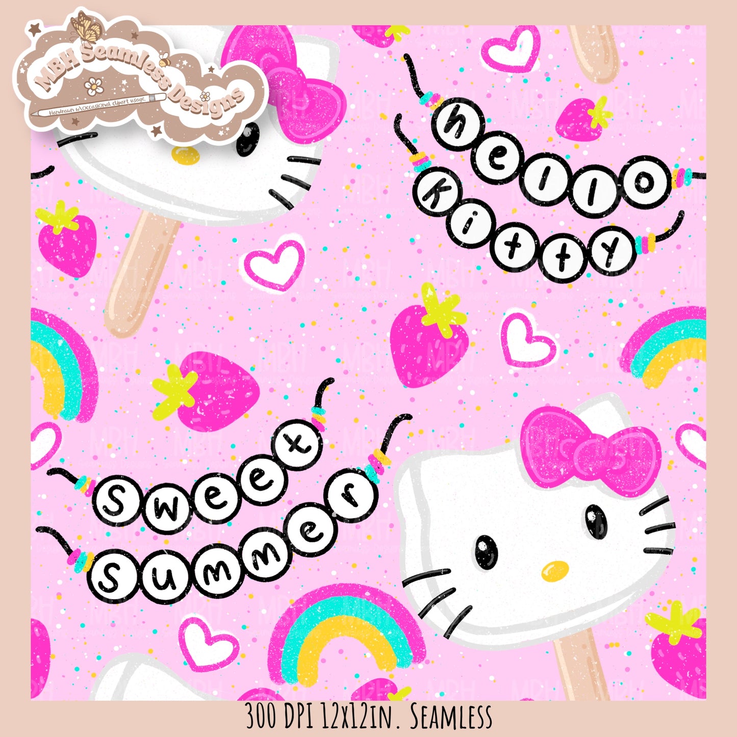 Sweet Summer KH Pops Seamless Pattern // PNG // Assorted Colorway Options