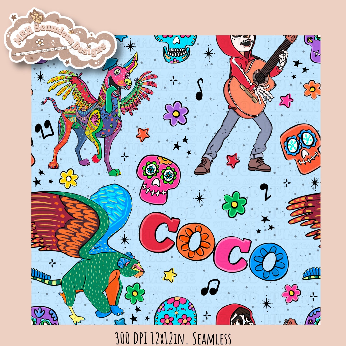 Coco Spirit Animals Seamless Pattern • Multiple Colorways