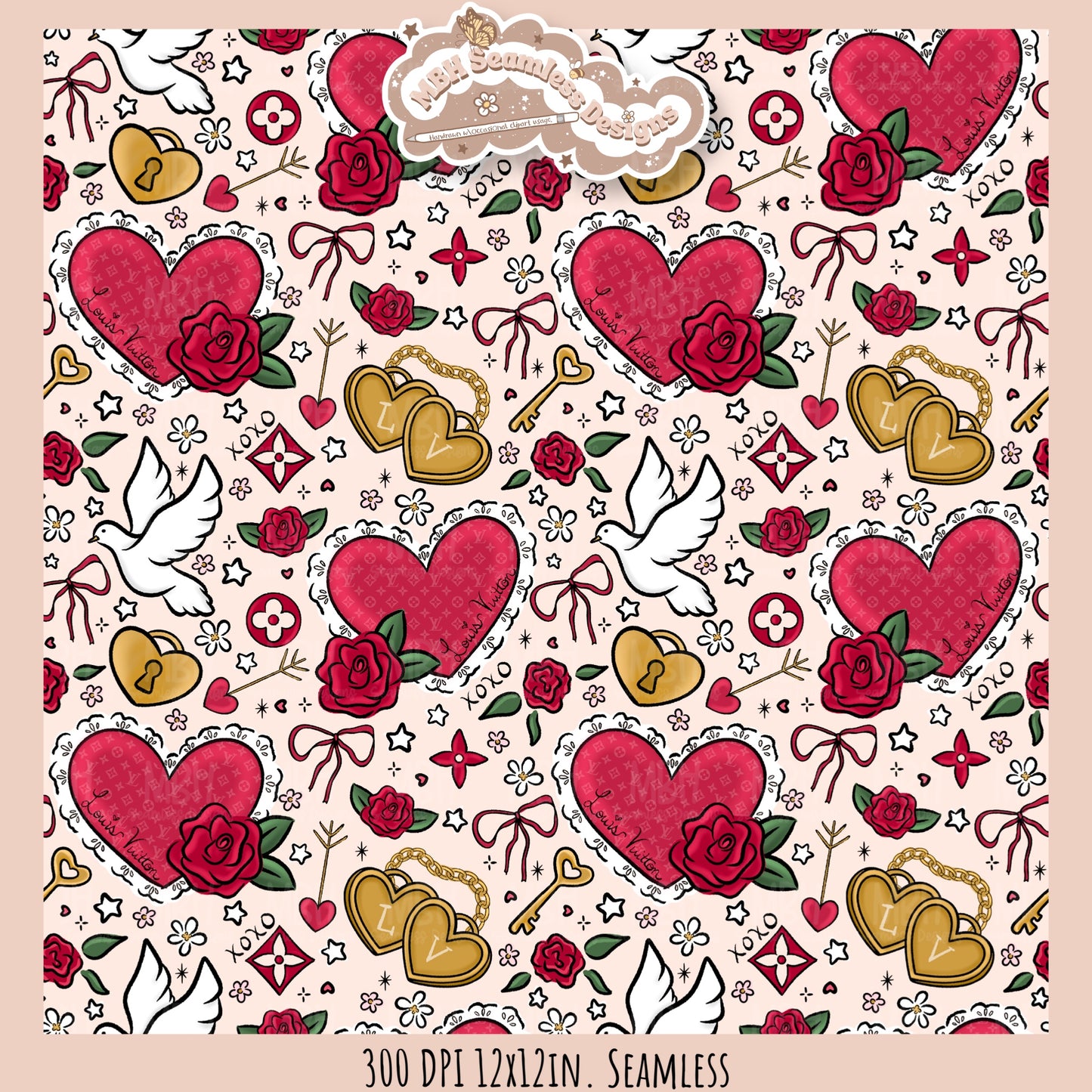 Boujee Romance Seamless Pattern //MULTIPLE COLORWAY OPTIONS