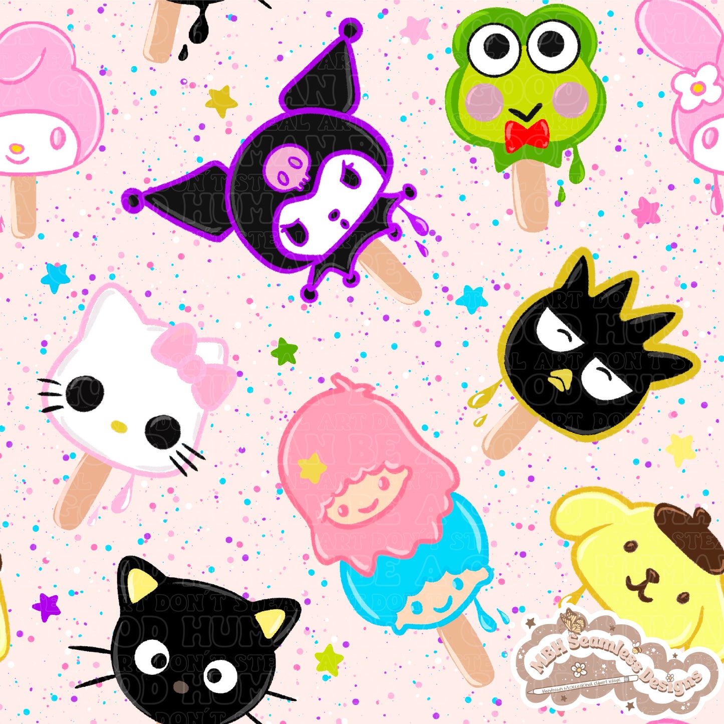 Sanrio Pops Seamless Pattern & PNG MULTIPLE COLORWAYS