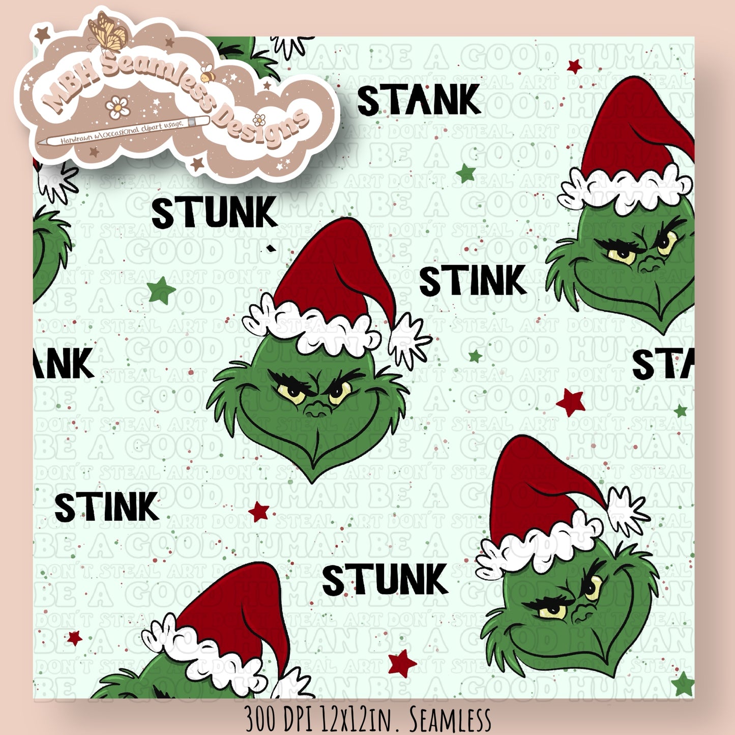 Stink Stank Stunk ASSORTED COLORS Seamless Pattern