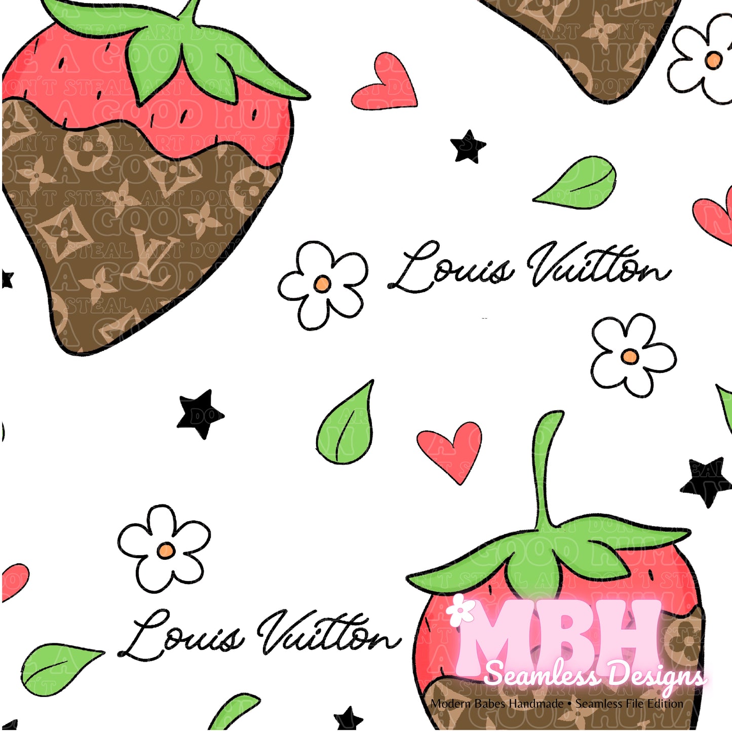 Boujee Chocolate Strawberries Seamless Pattern