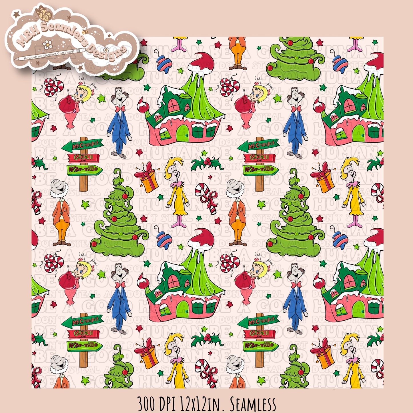 Who-ville Seamless Pattern & PNG MULTIPLE COLORWAYS