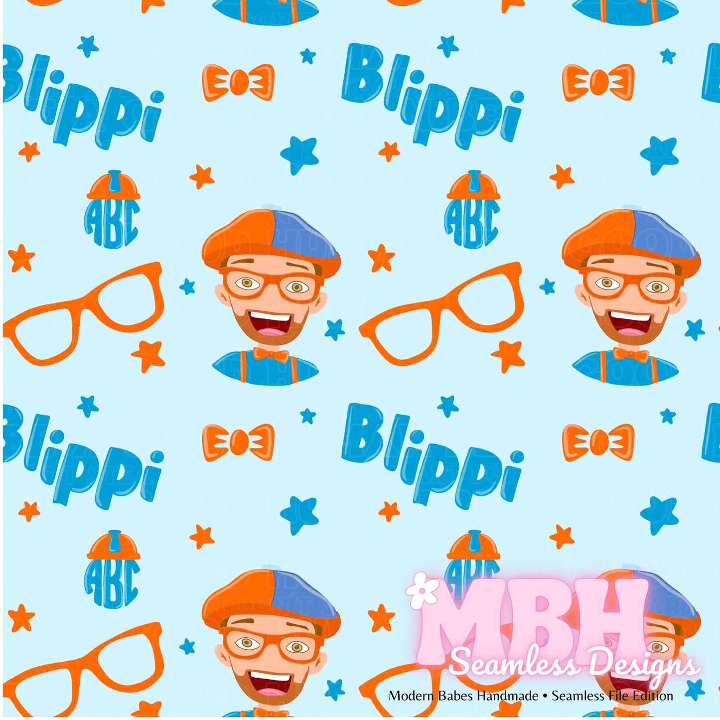 Starry Blippi Seamless Pattern MULTIPLE COLORWAYS