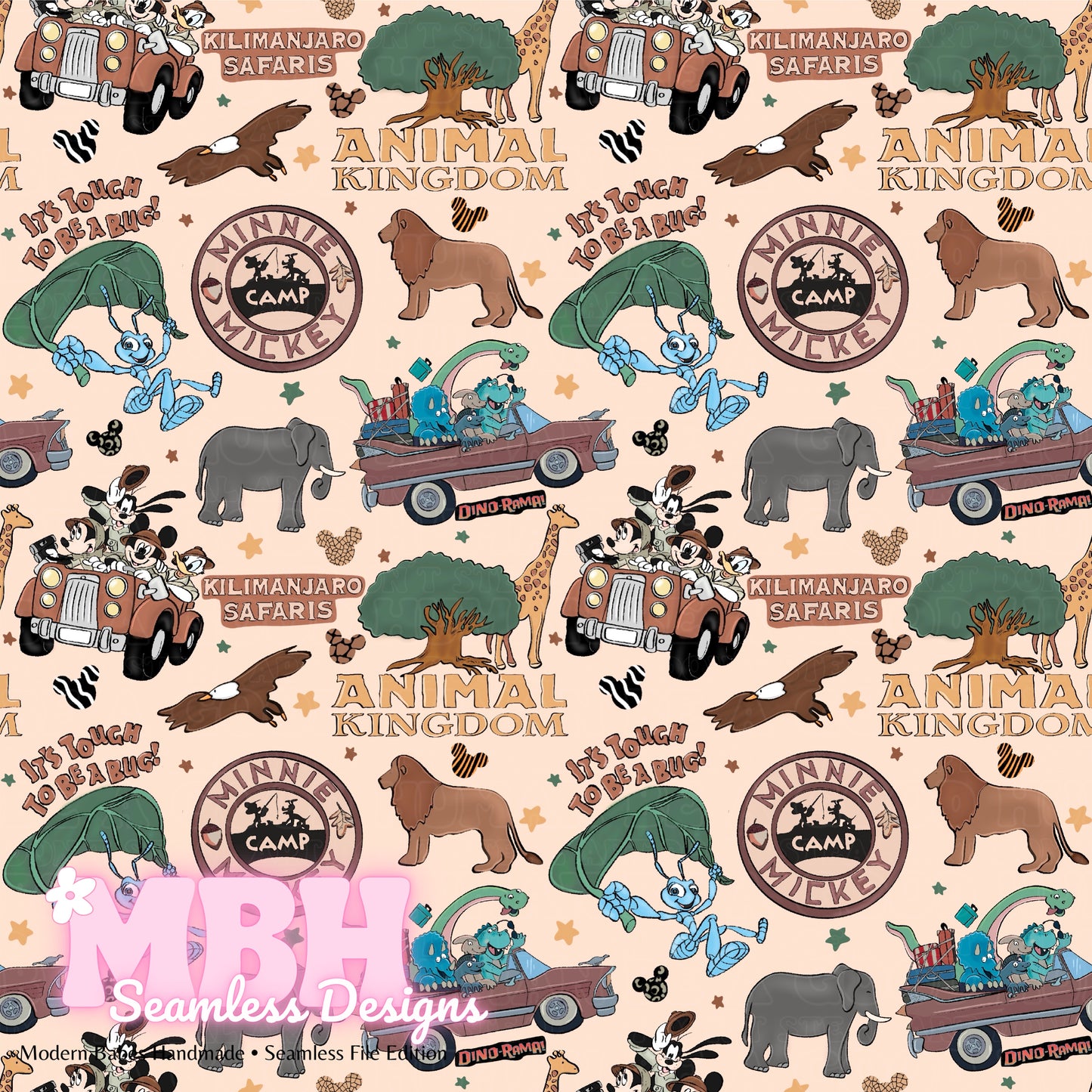 Neutral Animal Kingdom Seamless Pattern MULTIPLE COLORWAYS