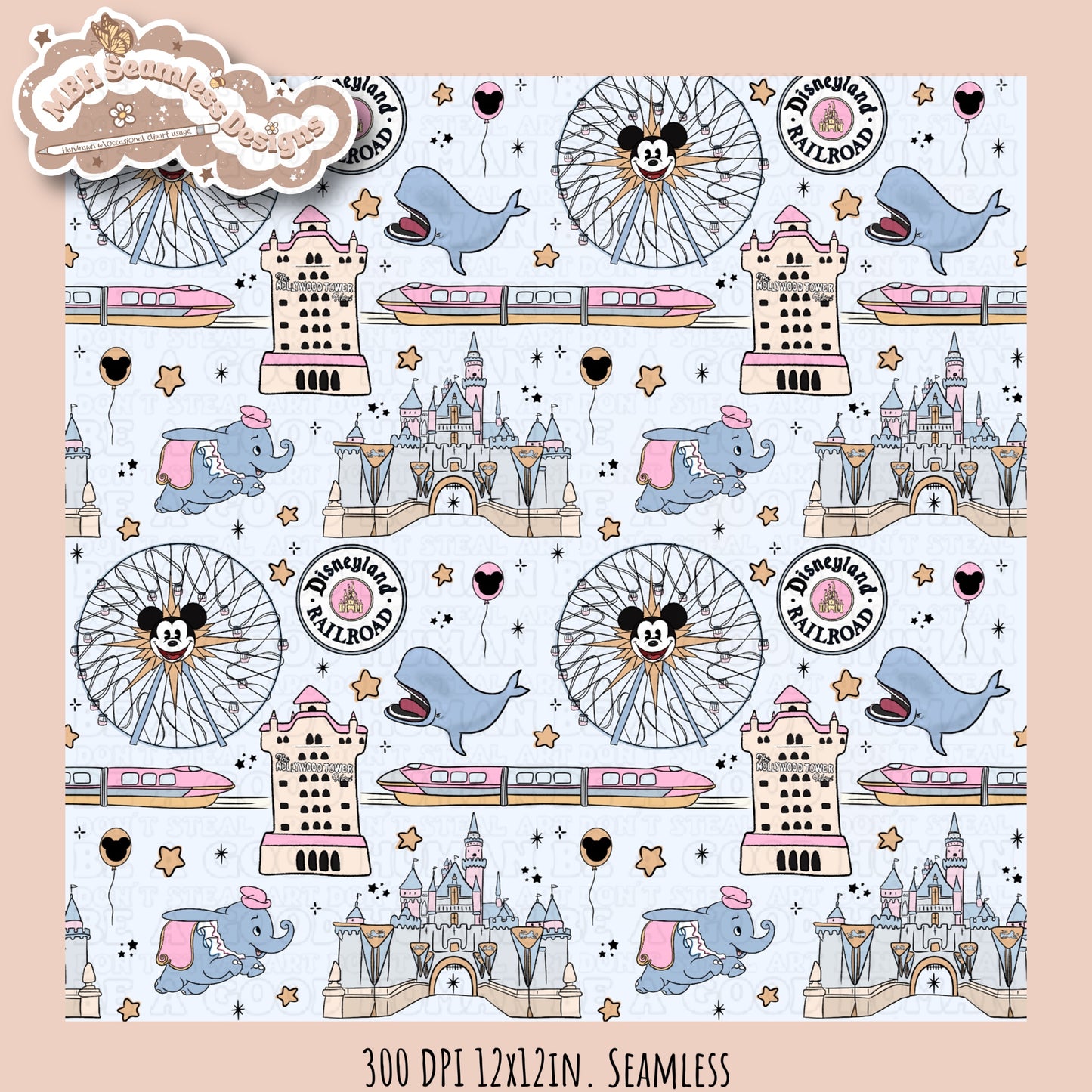 Boho California Magical Place Seamless Pattern Assorted Colorway Options