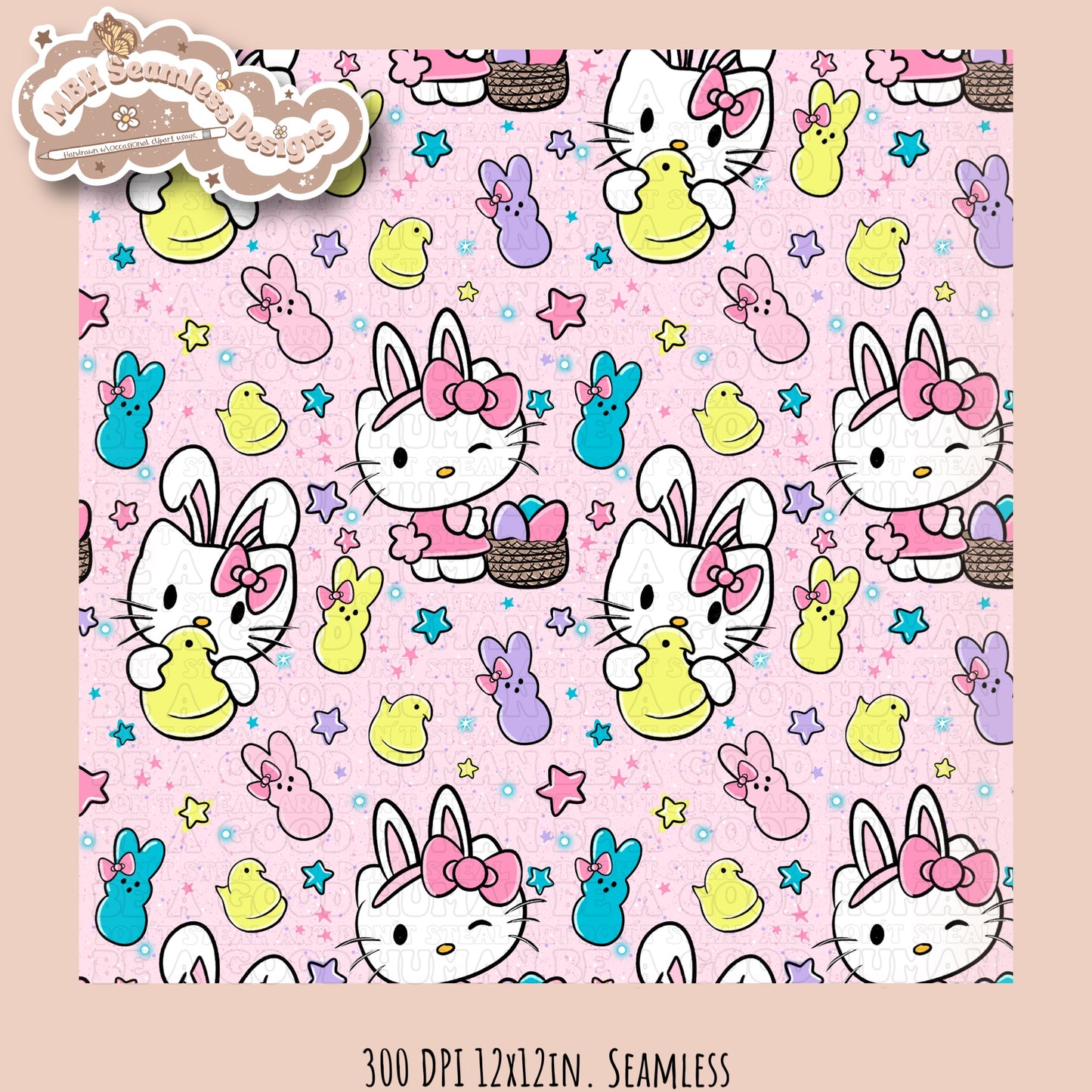 HK Easter Peeps Seamless Pattern MULTIPLE COLORWAYS