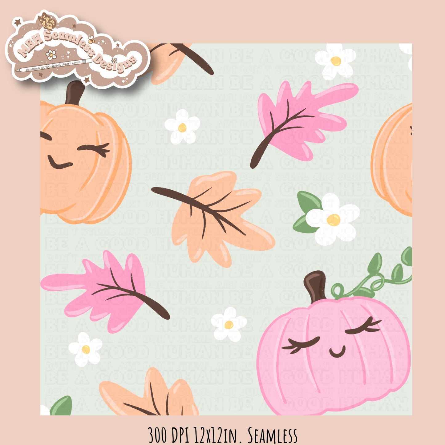 Girly Pumpkins Seamless Pattern // Multiple Colorways