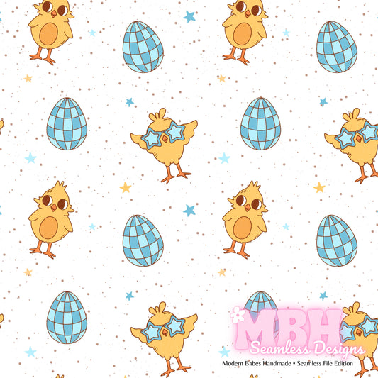 Easter Chicks Around Assorted Colorways Seamless Pattern