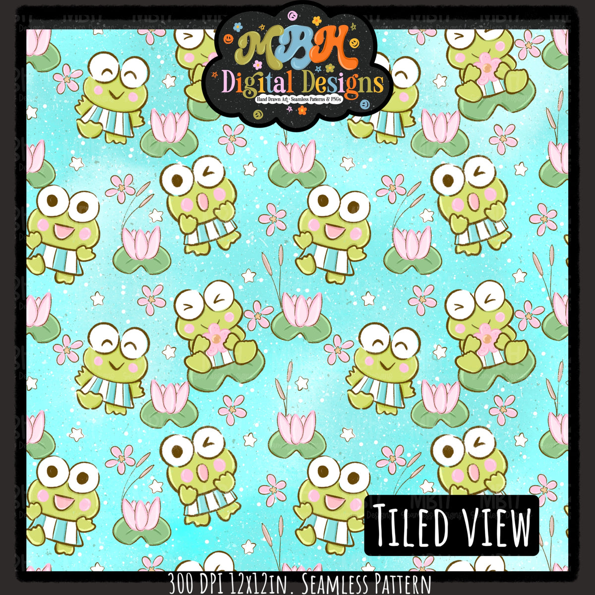 Hextober Day 5 • Frog Seamless Pattern // PNG // MULTIPLE COLORWAYS (Hextober files are not available in drives.)