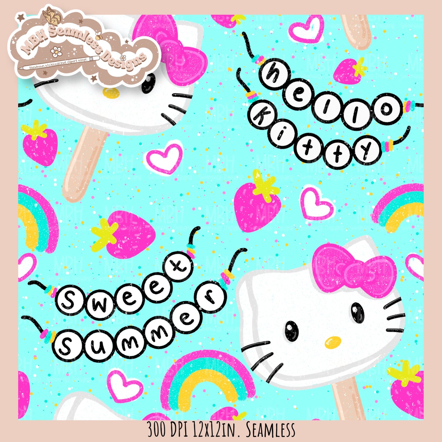 Sweet Summer KH Pops Seamless Pattern // PNG // Assorted Colorway Options