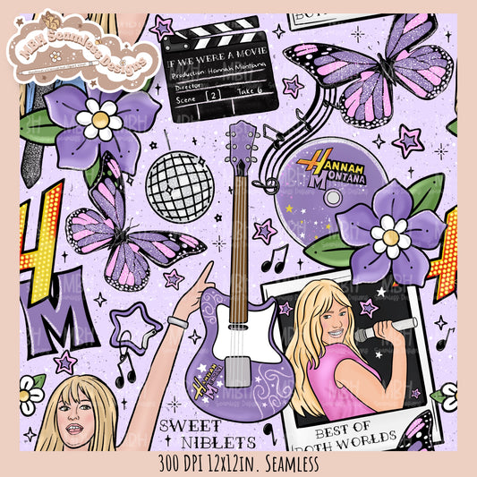 Hannah Tattoo Floral Seamless Pattern // PNG // ASSORTED COLORWAYS Seamless Pattern