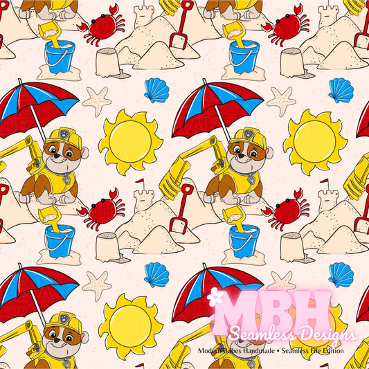 Rubble Summer Dig Seamless Pattern