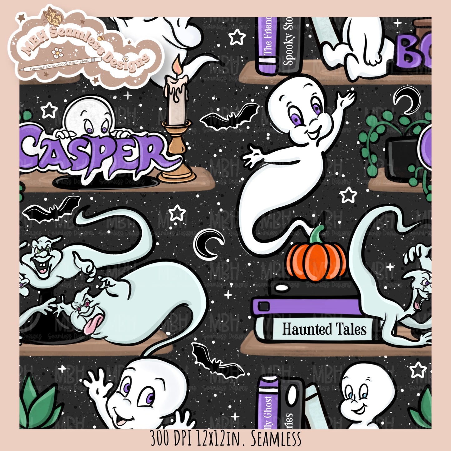 Casper Shelves Seamless Pattern // PNG // Multiple Colorway Options