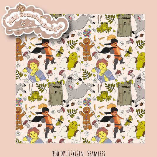 Cottagecore Ogre I Seamless Pattern MULTIPLE COLORWAYS