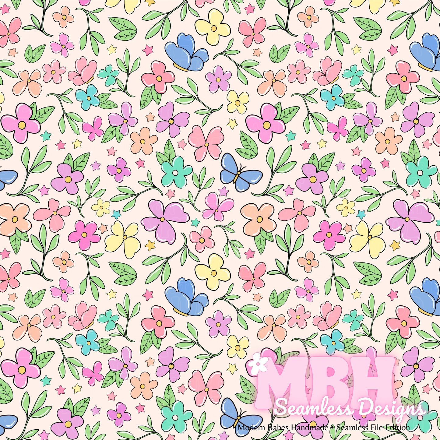 Spring Ditsy Floral Seamless Pattern