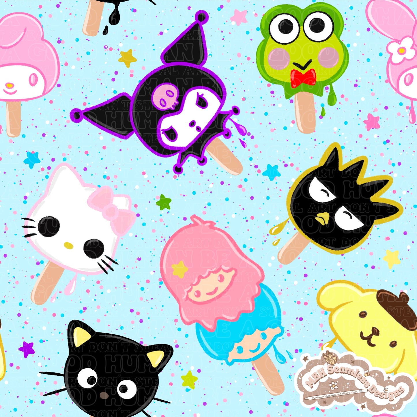 Sanrio Pops Seamless Pattern & PNG MULTIPLE COLORWAYS